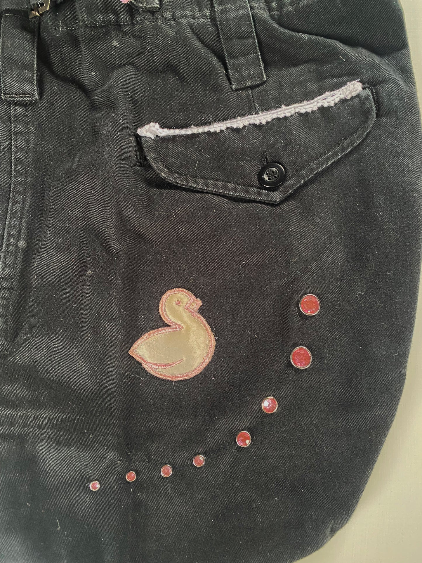 Black denim duck Handbag