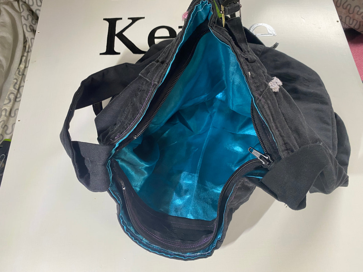 Black denim duck Handbag