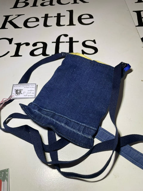 Denim bag with Yellow pocket detail