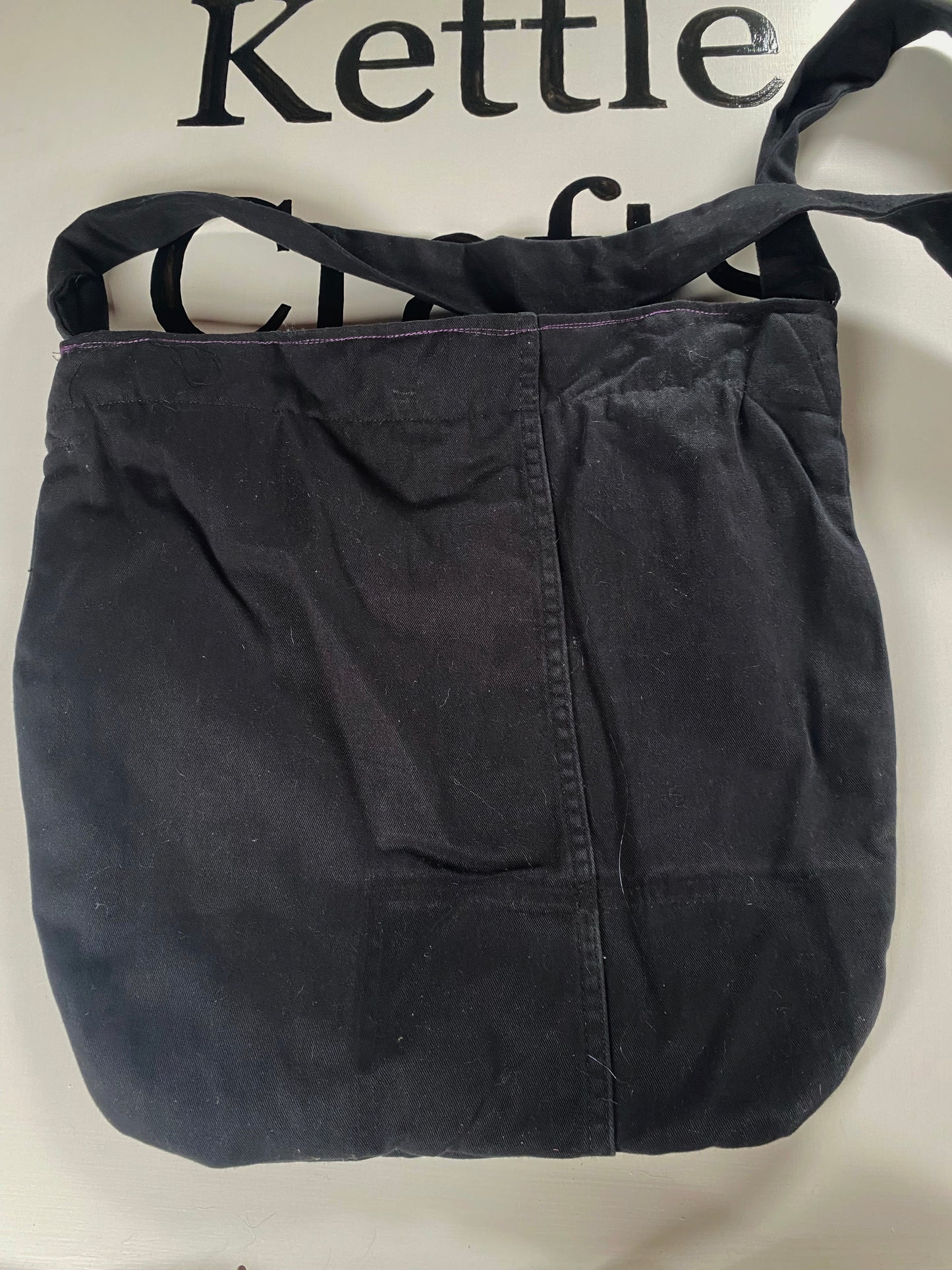 Black denim duck bag