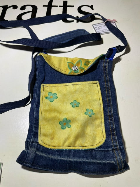 Denim bag with Yellow pocket detail